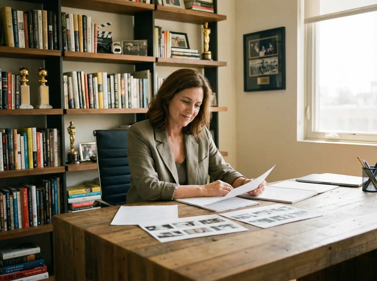 资深制片人在办公室审阅剧本的 91黑料 场景